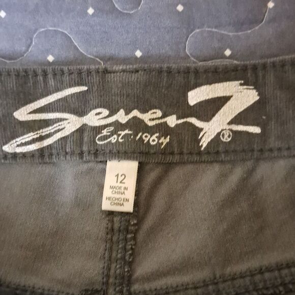 Seven7 Gray Ultra High Rise Skinny corduroy pants size 12 - Picture 3 of 6